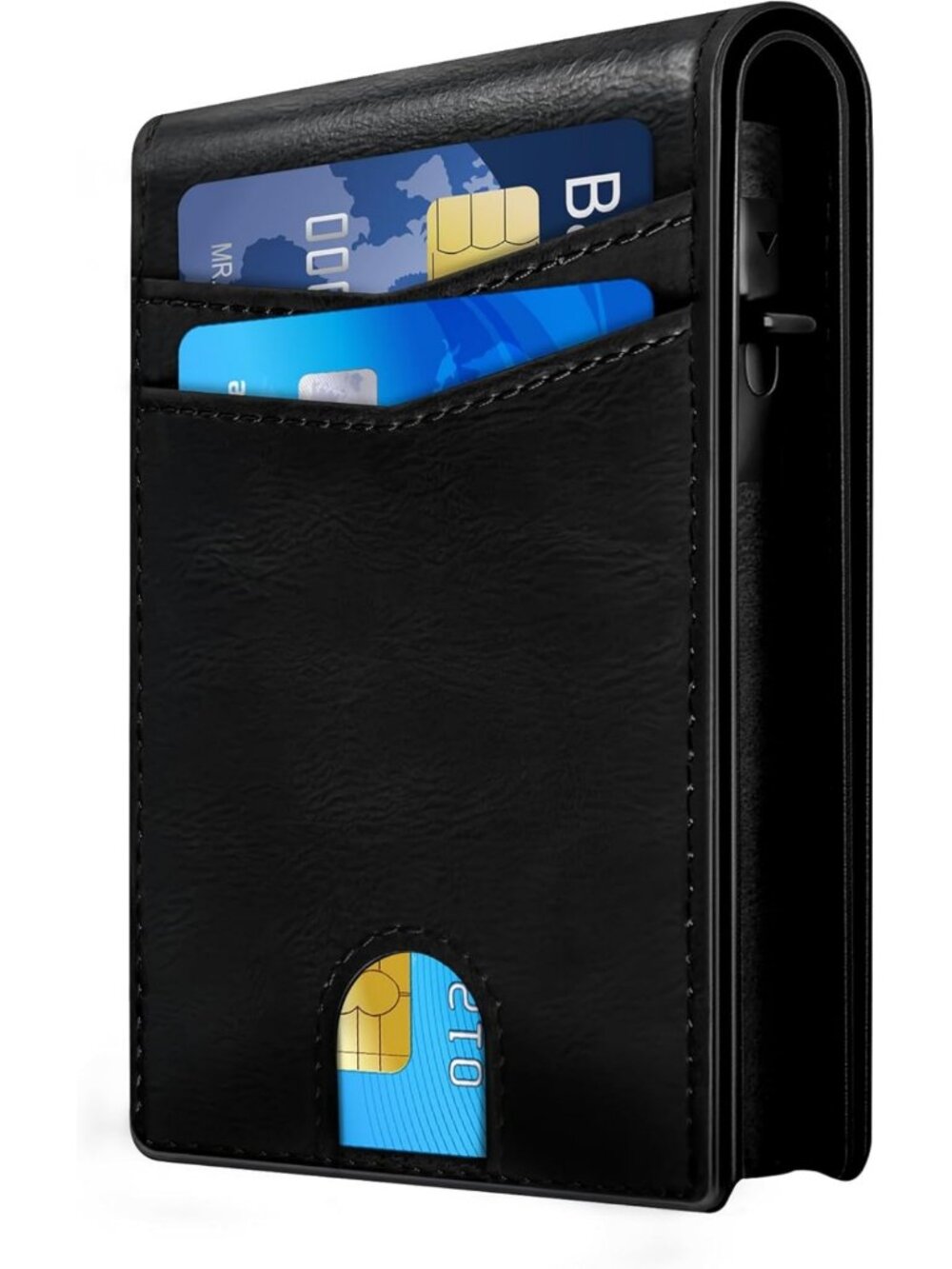 Slim Minimalist RFID Blocking Wallet for Men - Stylish Black Design, 2026